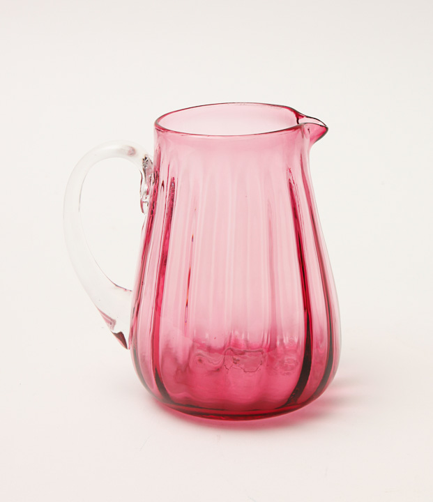 Hand-Blown Cranberry Glass Pitchers
