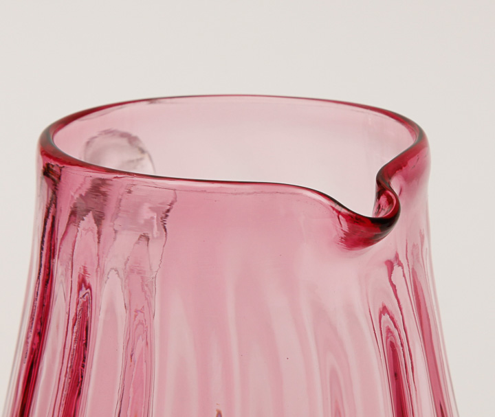 Hand-Blown Cranberry Glass Pitchers