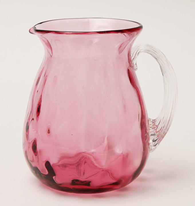 Hand-Blown Cranberry Glass Pitchers