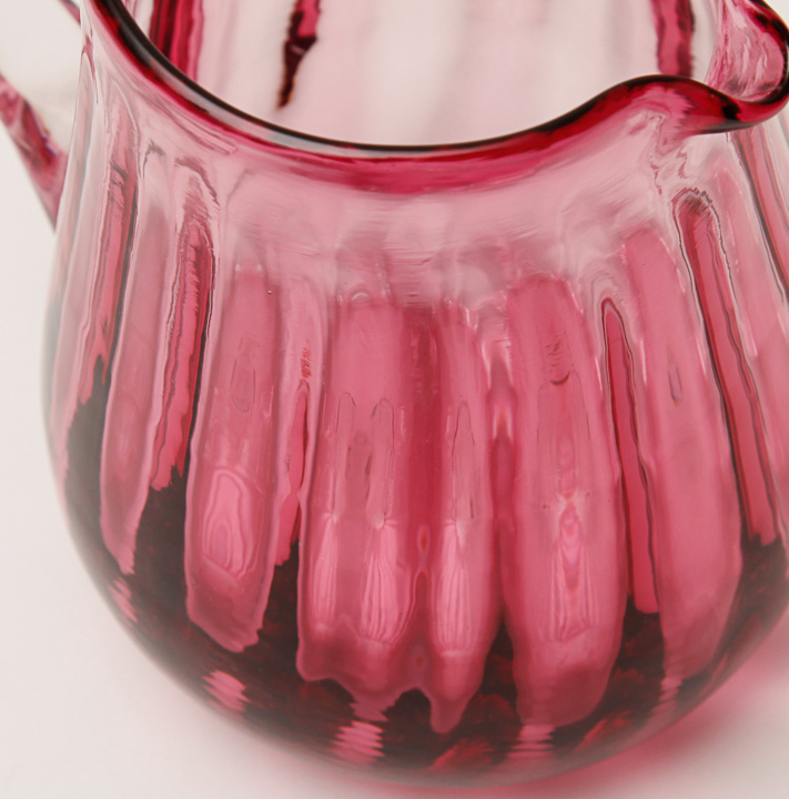 Hand-Blown Cranberry Glass Pitchers