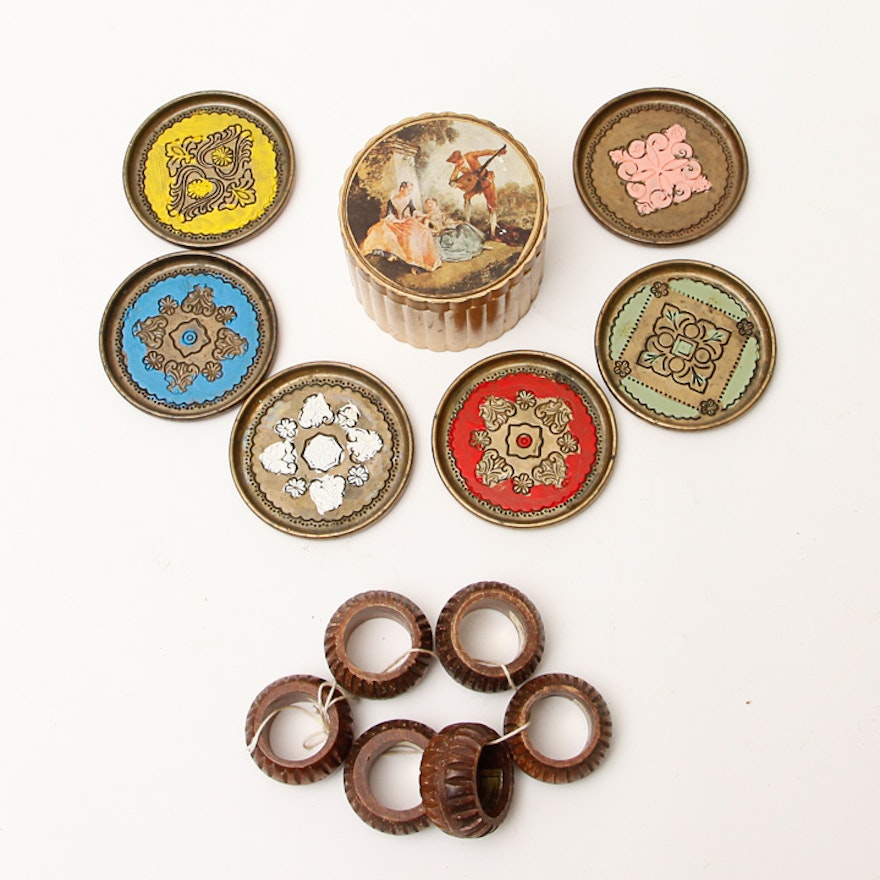 Assortment of Decorative Coaster and Napkin Rings