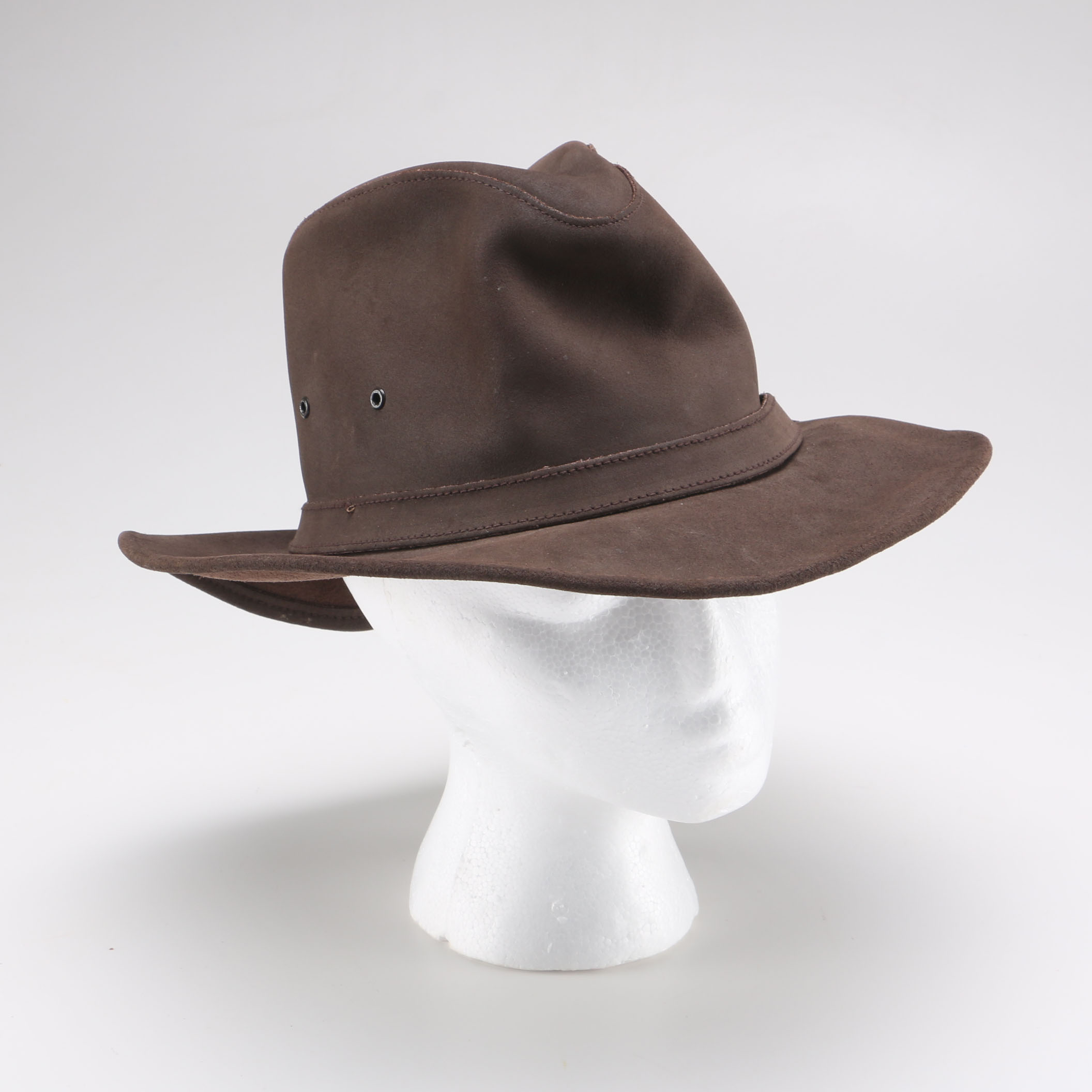 Brown Leather Hat