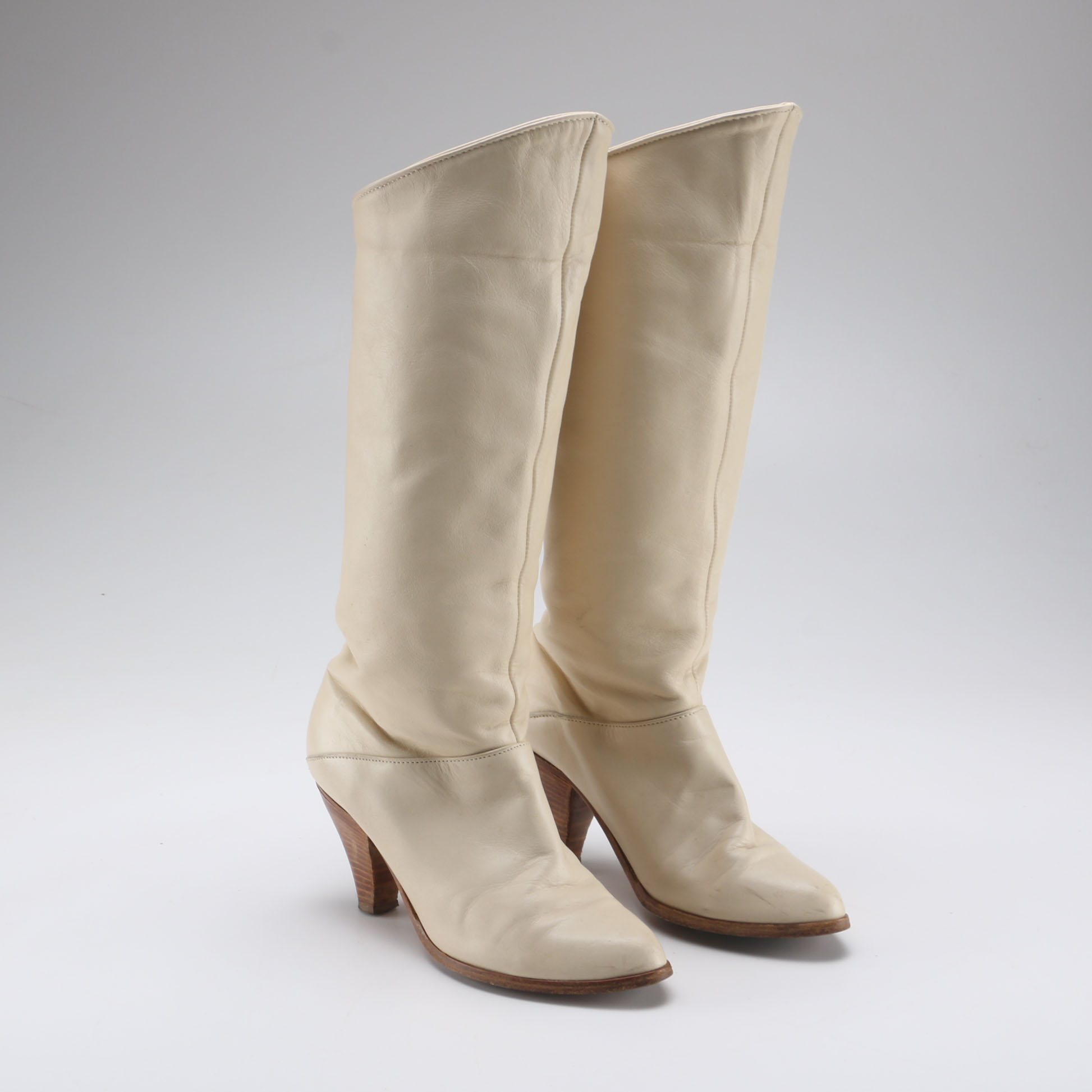 Vintage Frye White Leather Boots