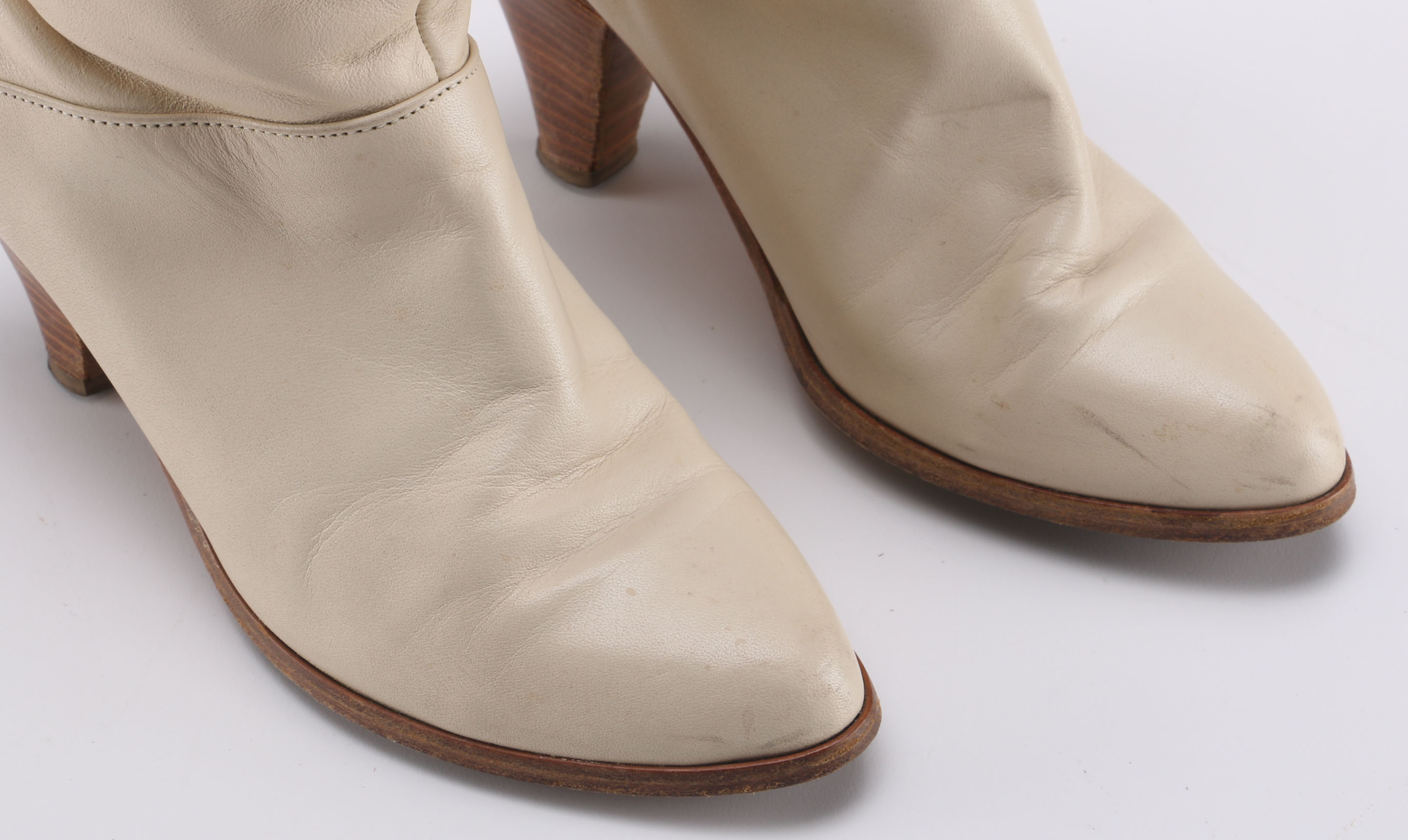 Vintage Frye White Leather Boots