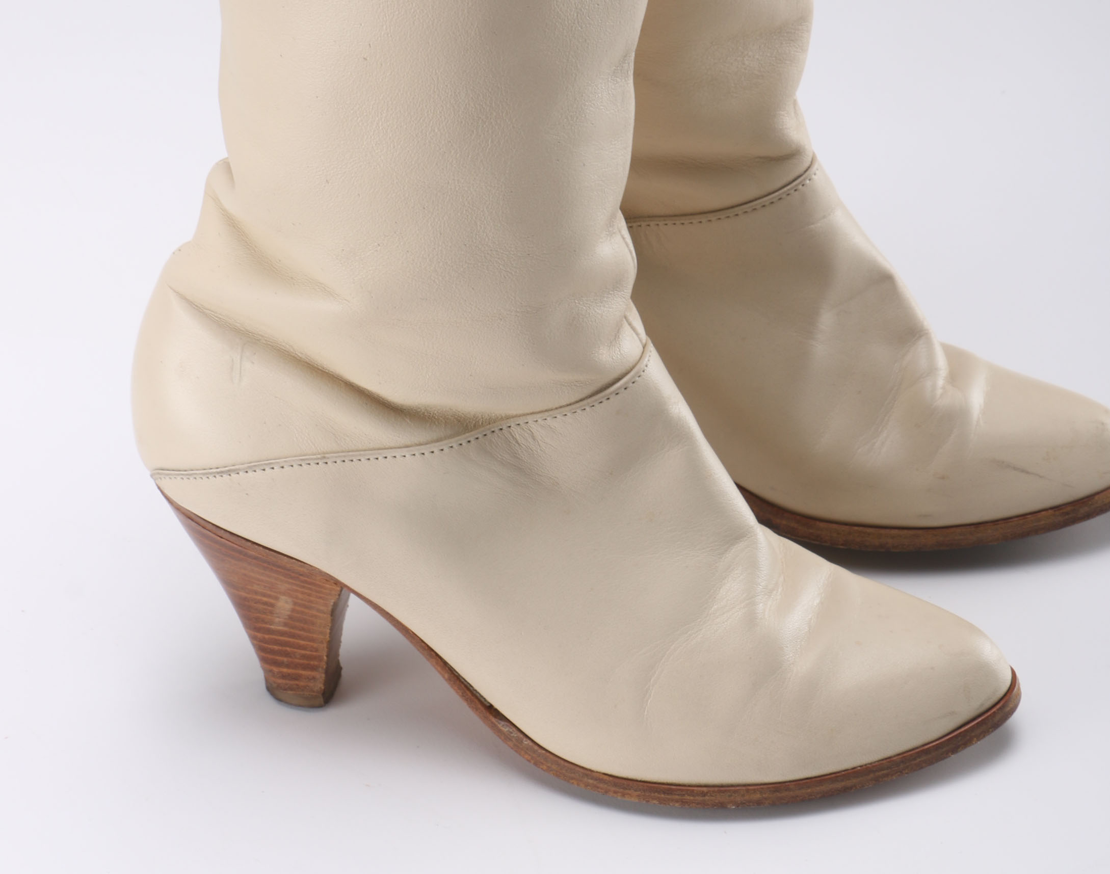 Vintage Frye White Leather Boots
