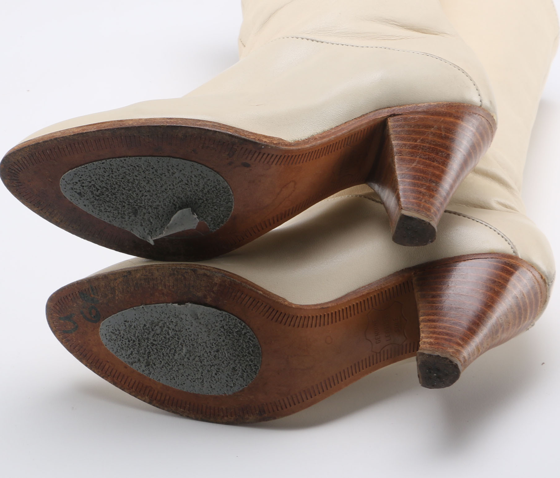 Vintage Frye White Leather Boots