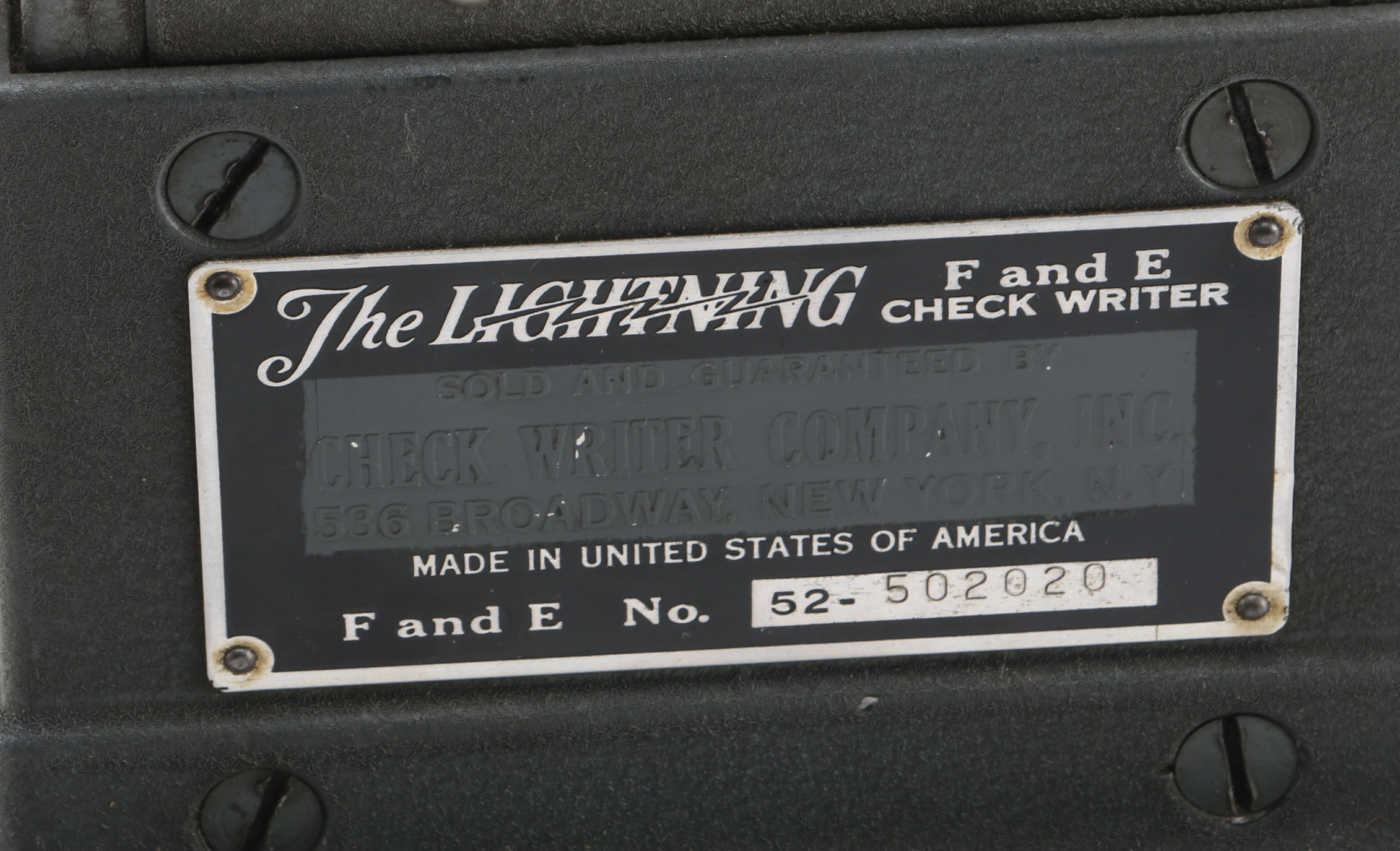 Vintage "Lightening" Check Writer