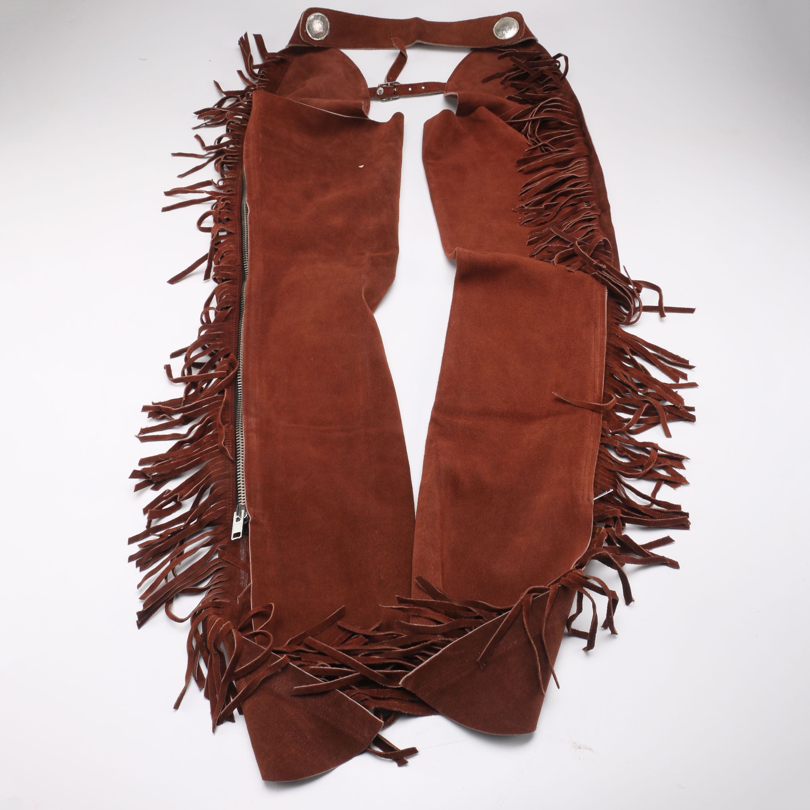 Pair of Brown Suede Fringe Chaps