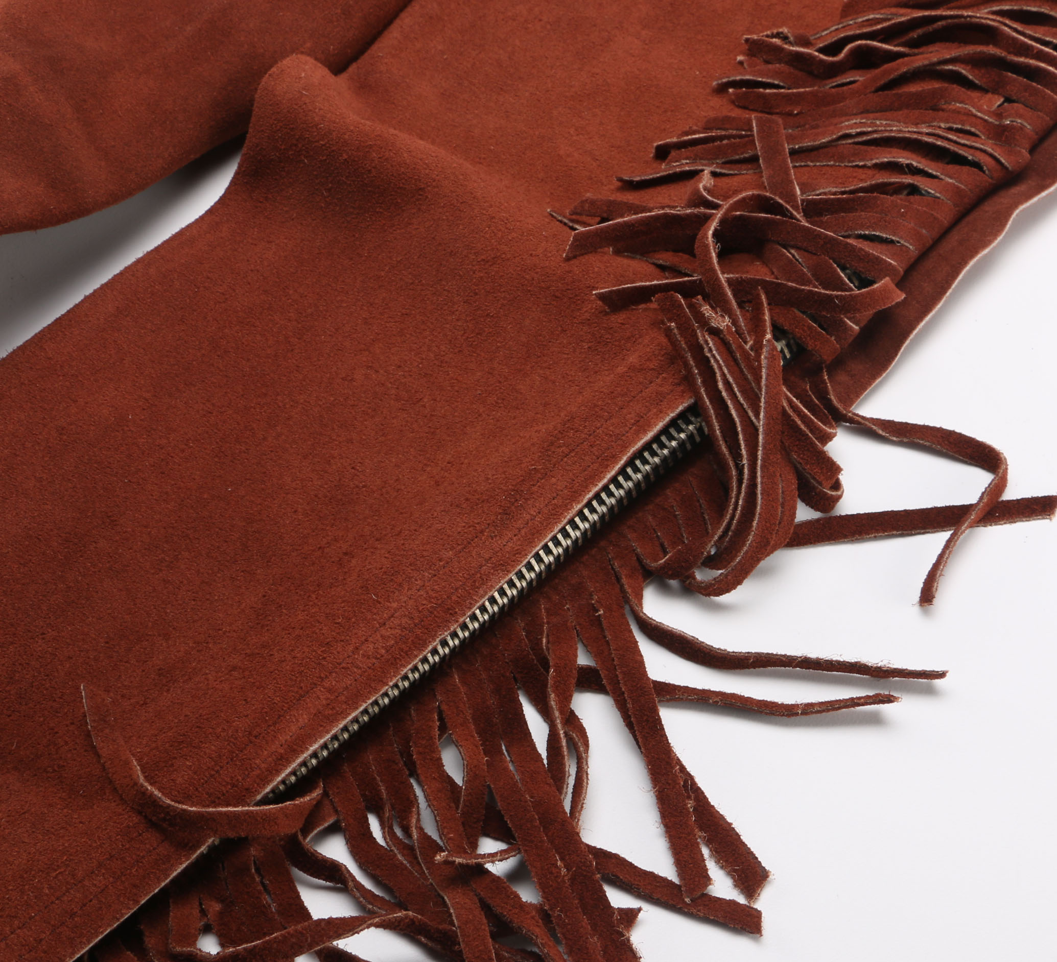 Pair of Brown Suede Fringe Chaps