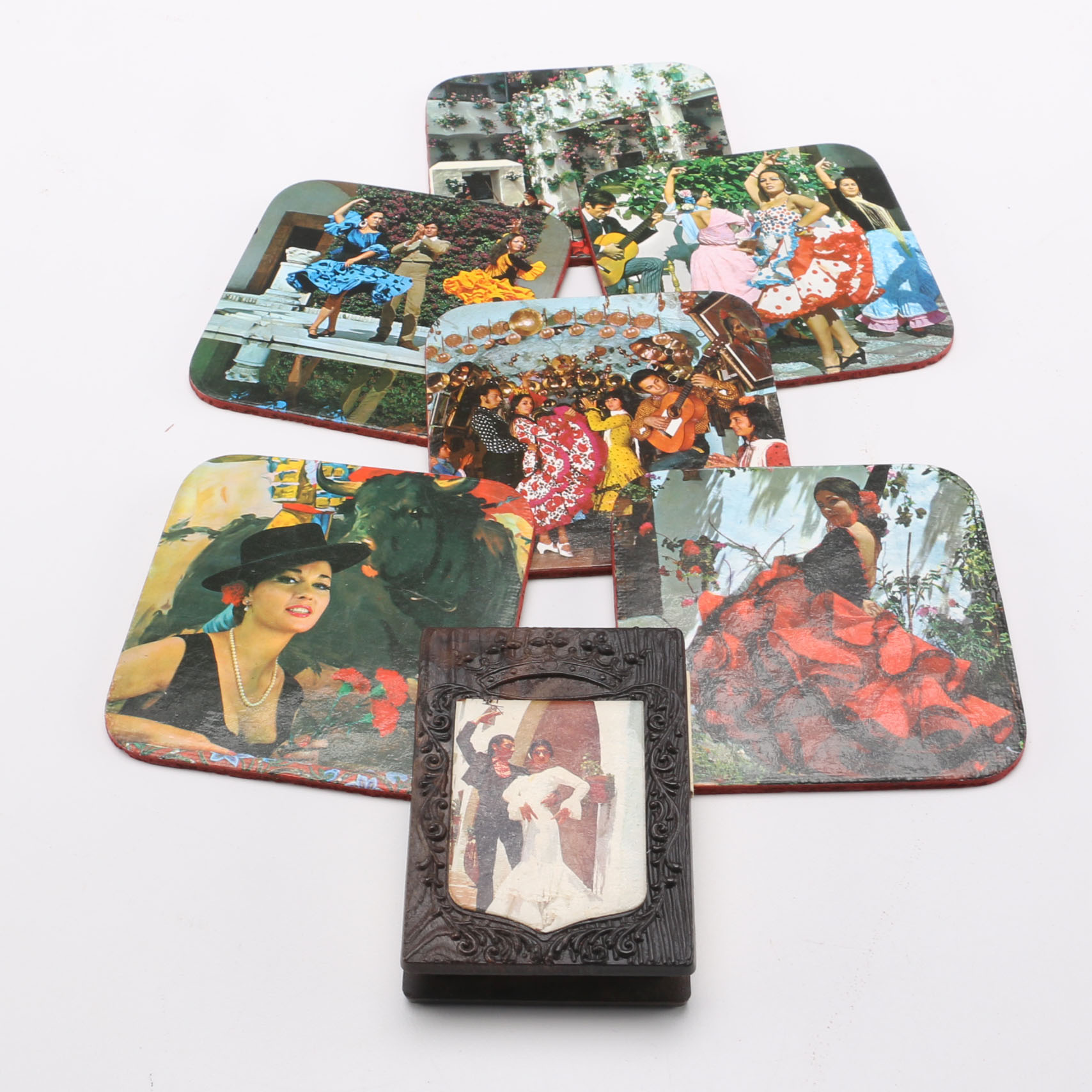 Spanish Coasters and Wooden Matchbox