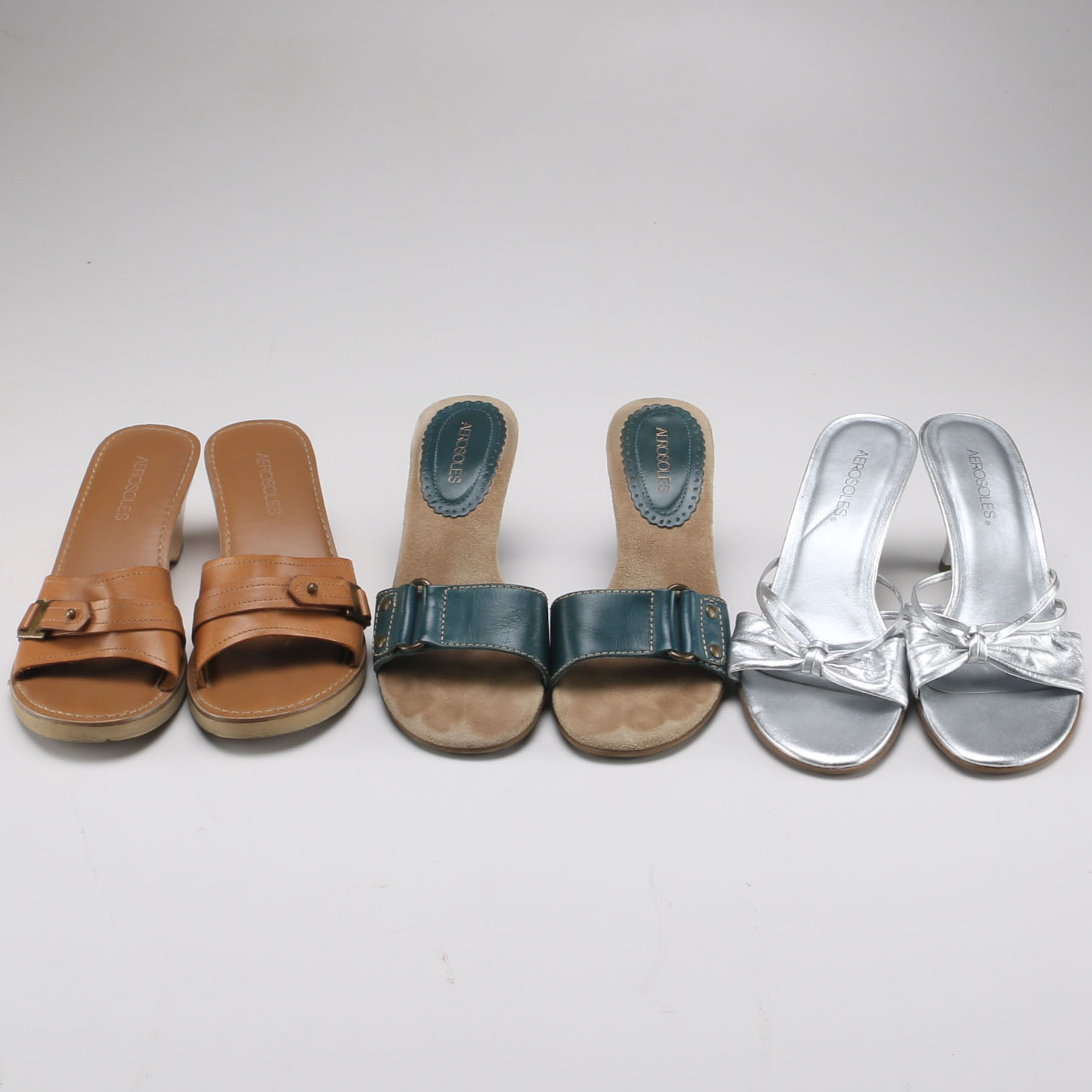 Three Pairs of Aerosoles Mules