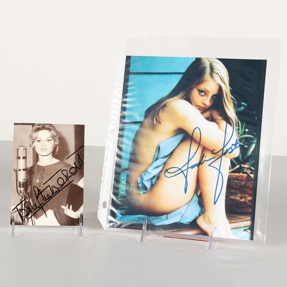Autographed Photos by Jodie Foster and Brigitte Bardot