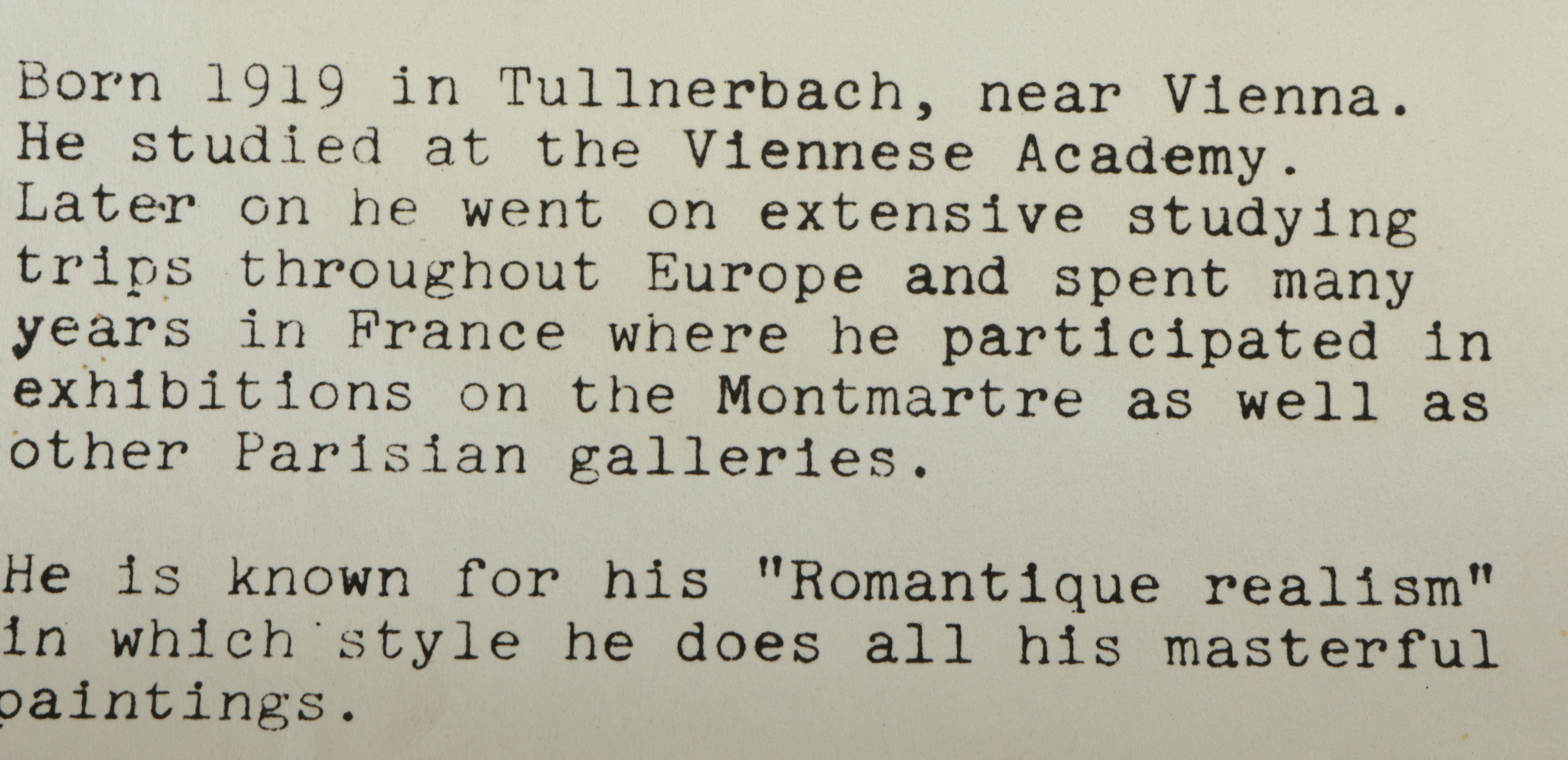 Eberhard Althoff Oil on Canvas "Vienna"