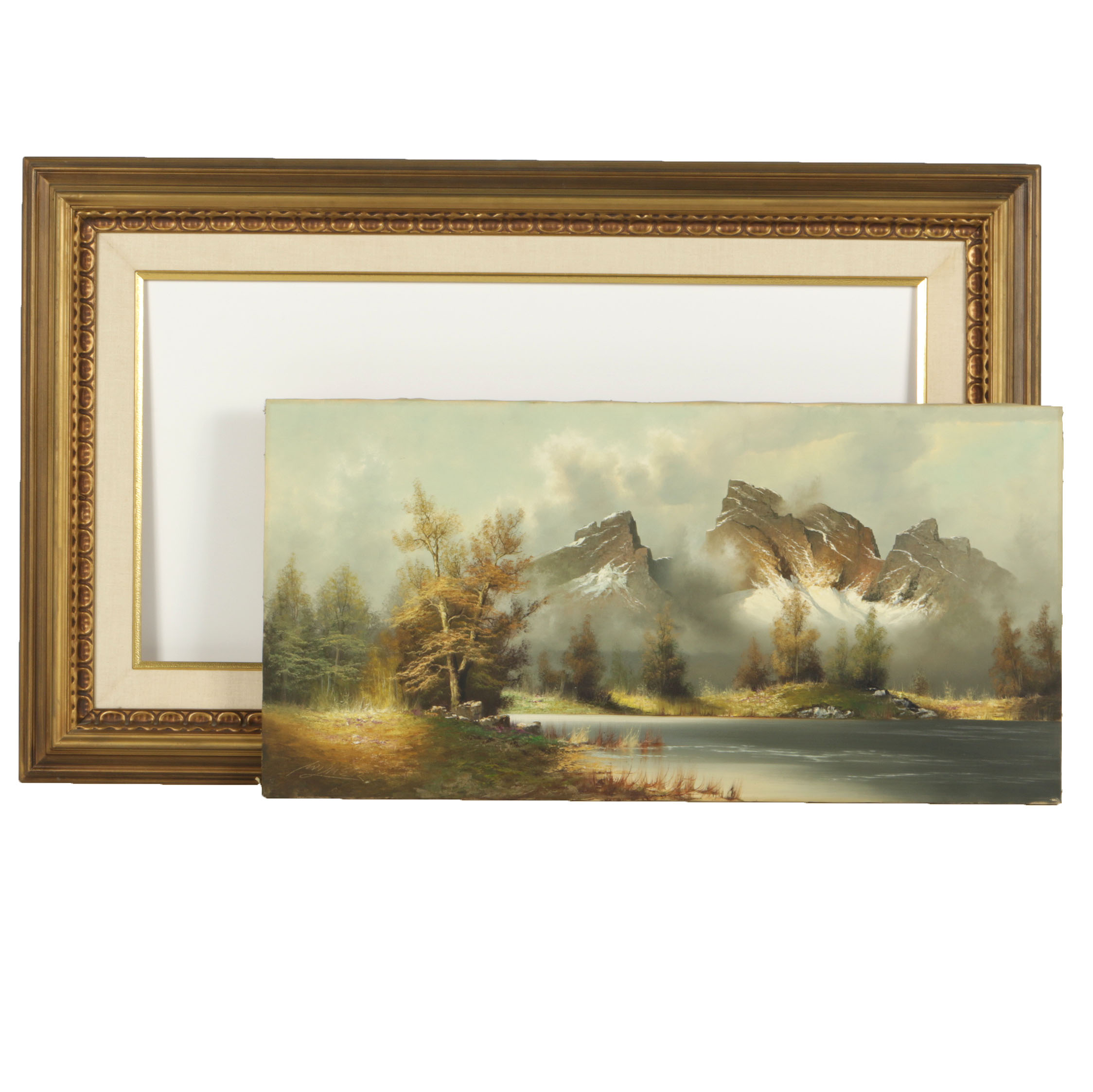 Wilmer Oil on Canvas of a Mountain Scene