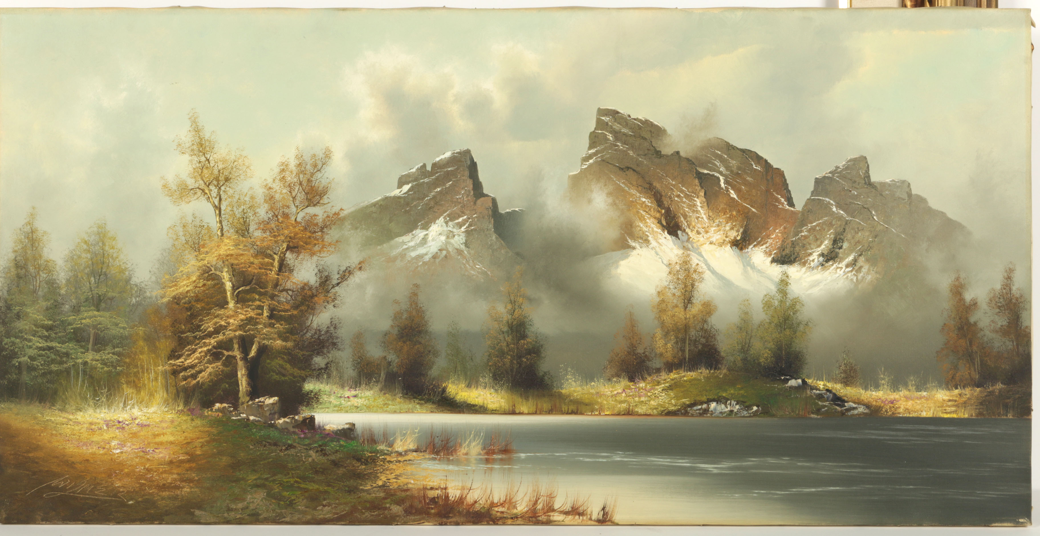 Wilmer Oil on Canvas of a Mountain Scene