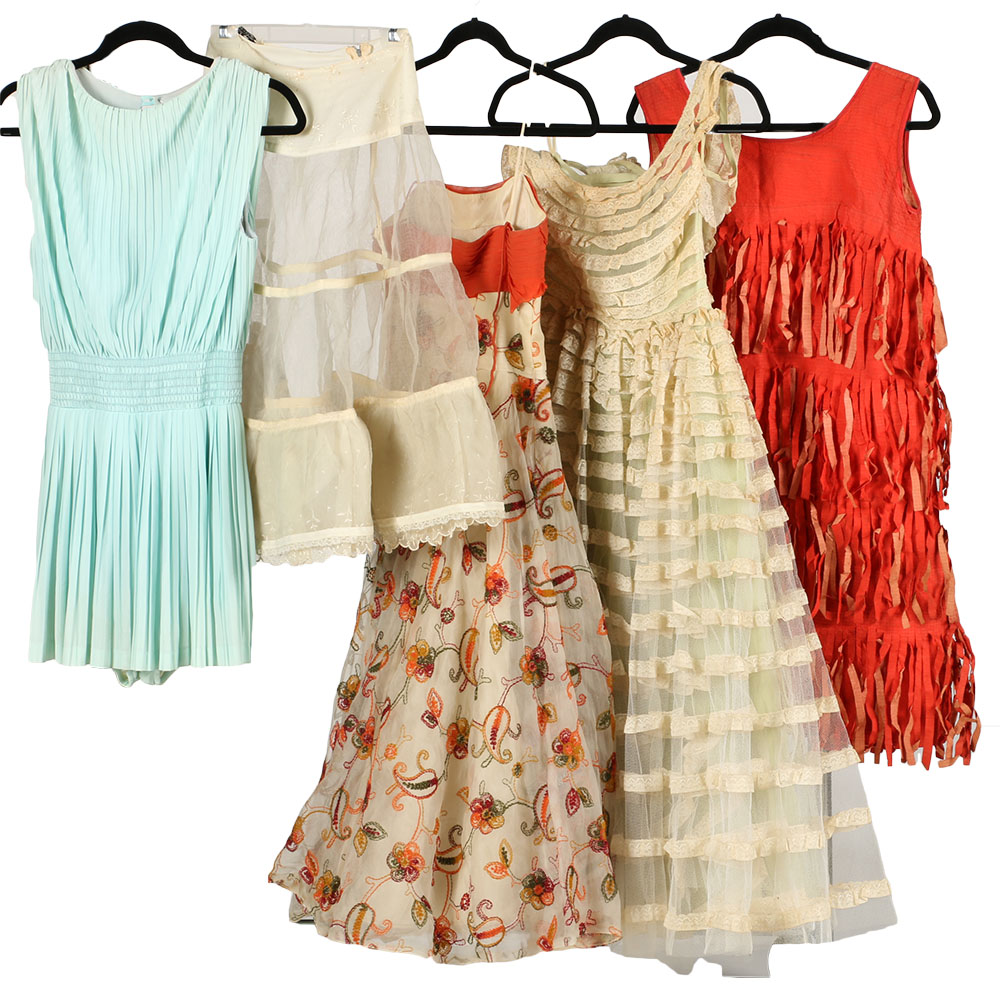 Assortment of Vintage Dresses and Slips