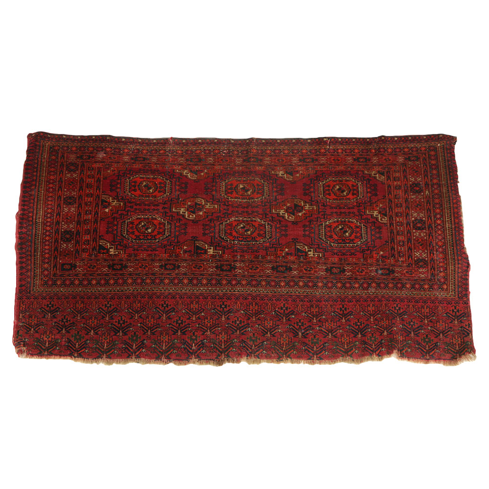 Vintage Handwoven Turkmen Bokhara Bag Face