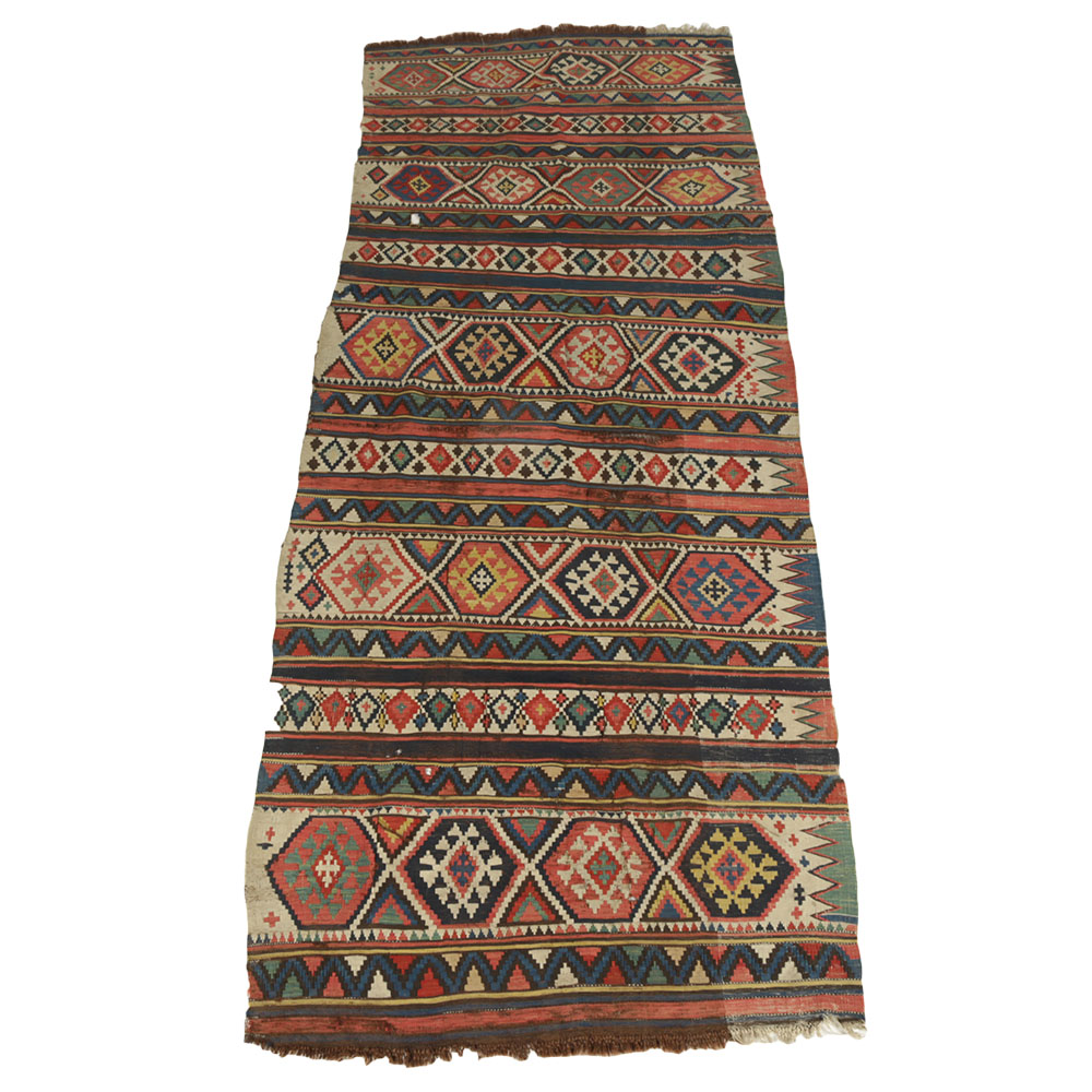 Vintage Handwoven Turkish Kilim Carpet Runner
