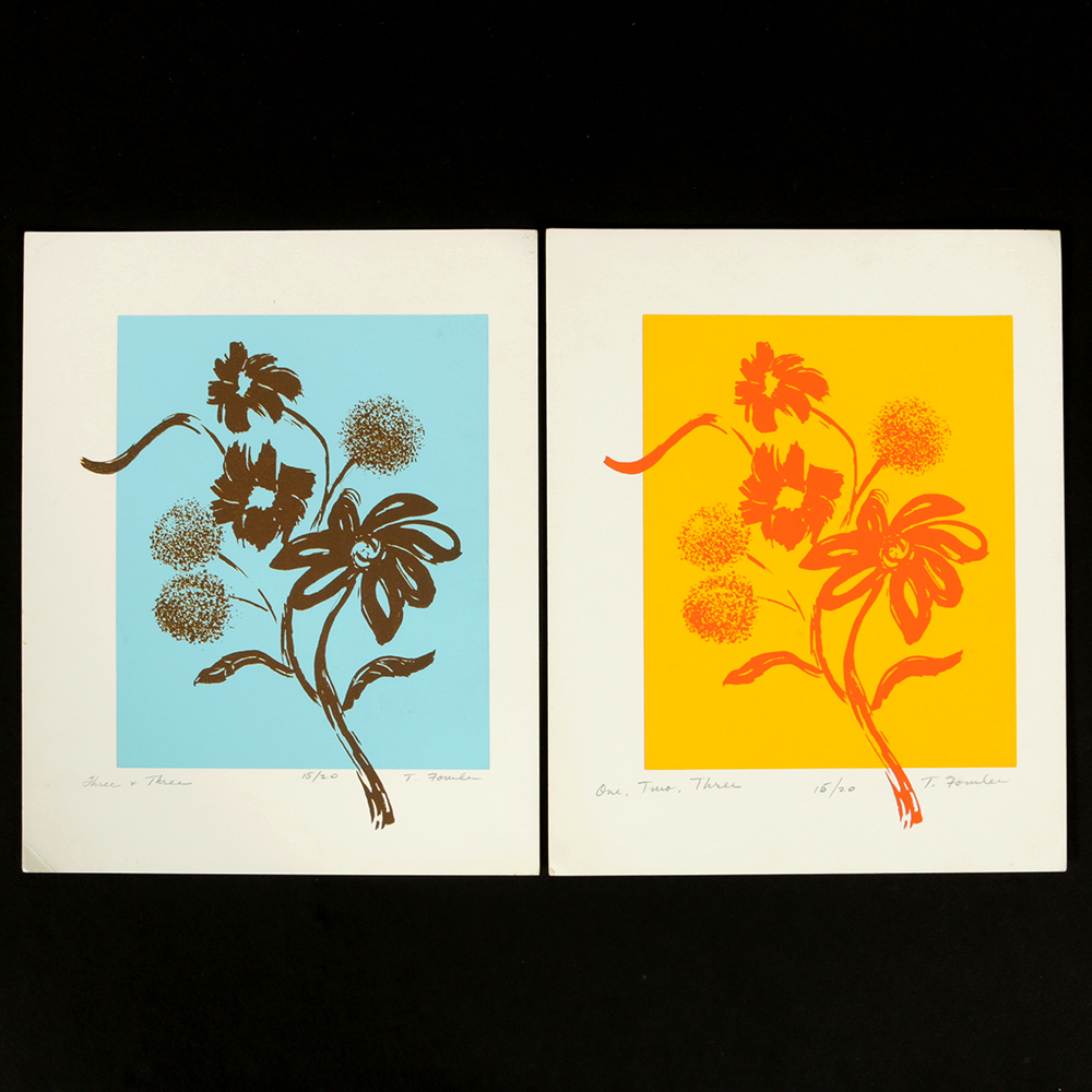 Thelma Fowler Limited Edition Serigraph "One, Two, Three" and "Three + Three"