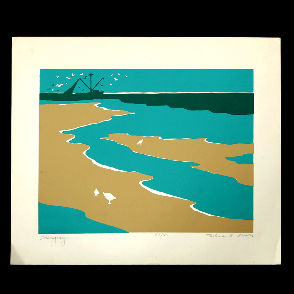 Thelma Fowler Limited Edition Serigraph "Shrimping"