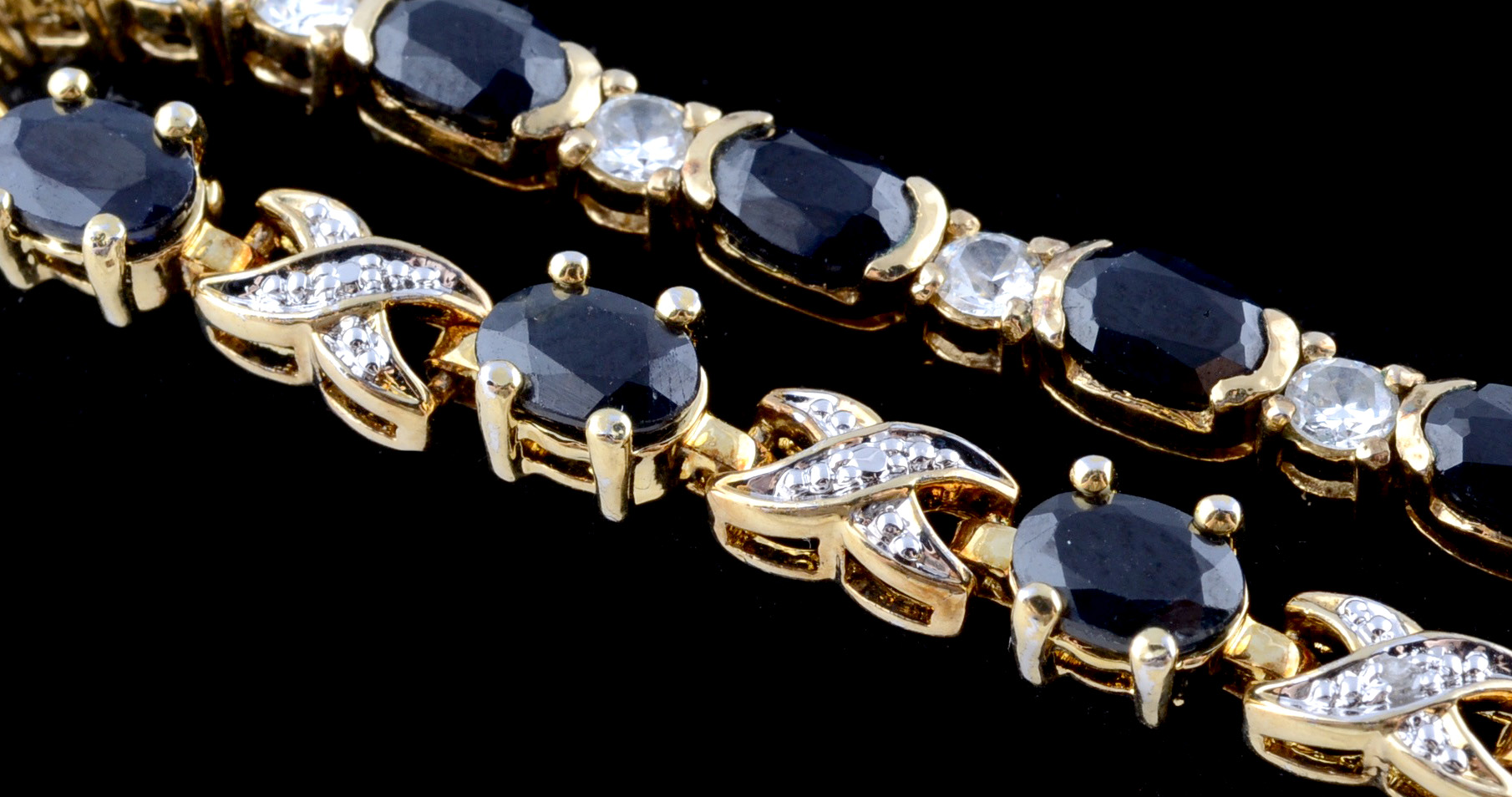 Sterling Silver Vermeil Blue Sapphire Bracelets