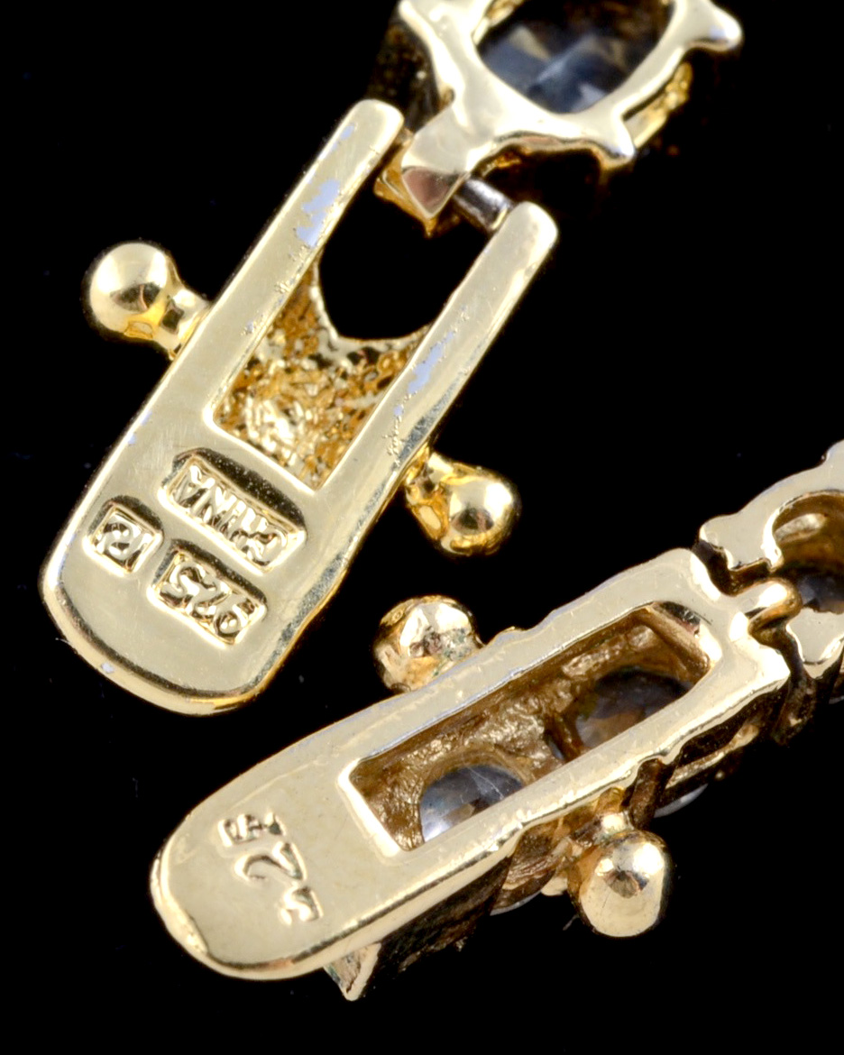 Sterling Silver Vermeil Blue Sapphire Bracelets