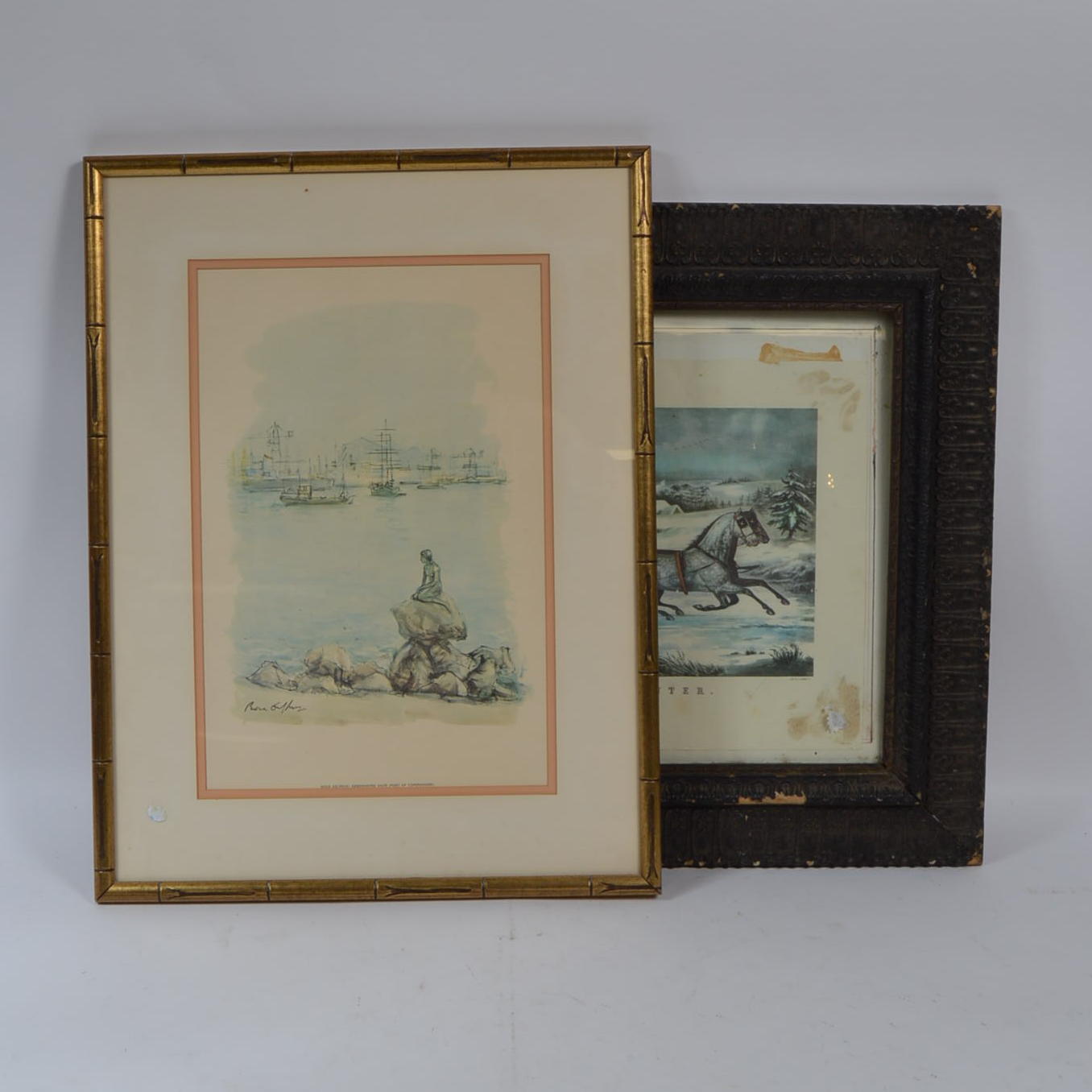 Vintage Offset Lithographs in Framed