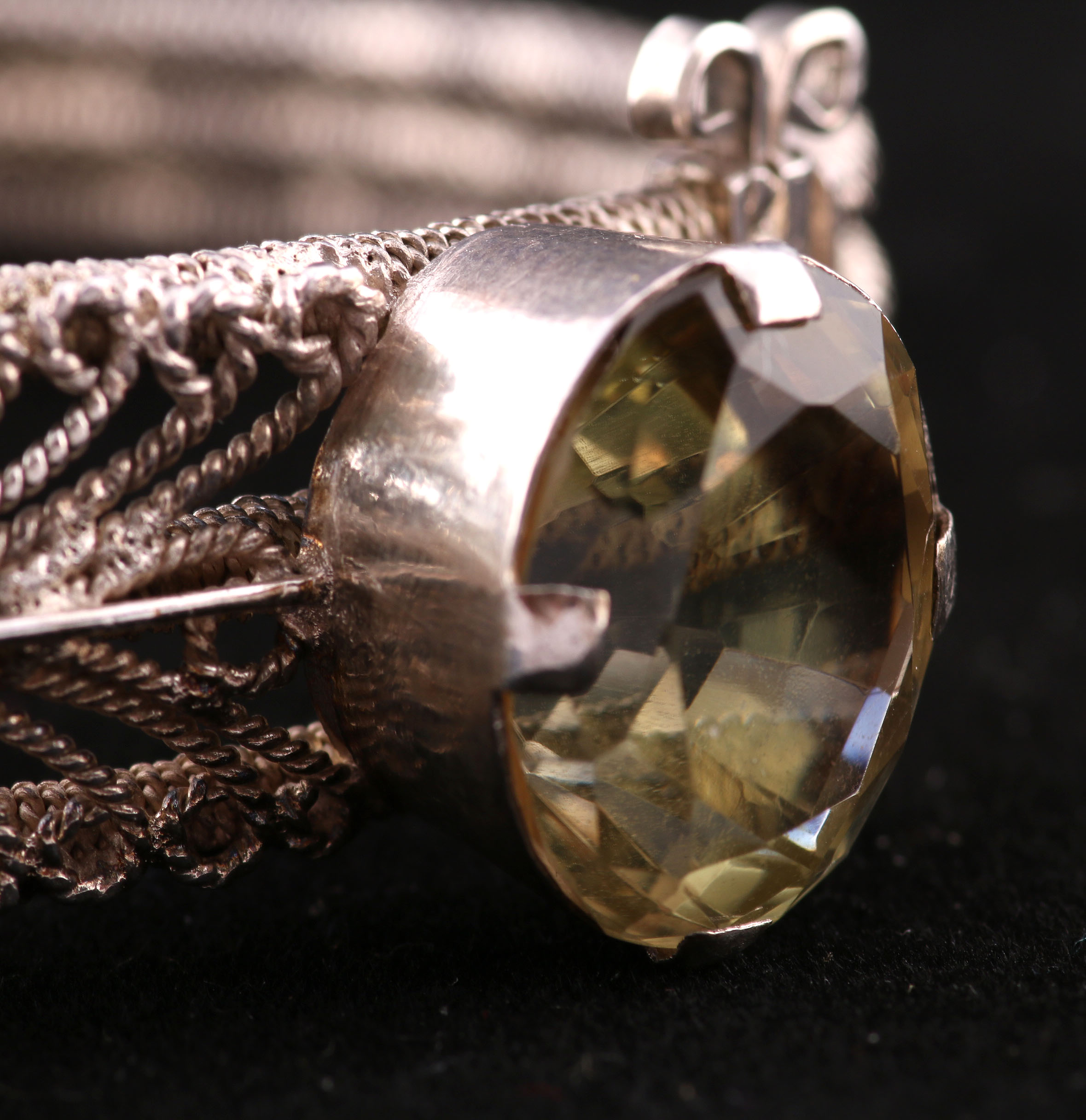 830 Silver and Citrine Bangle