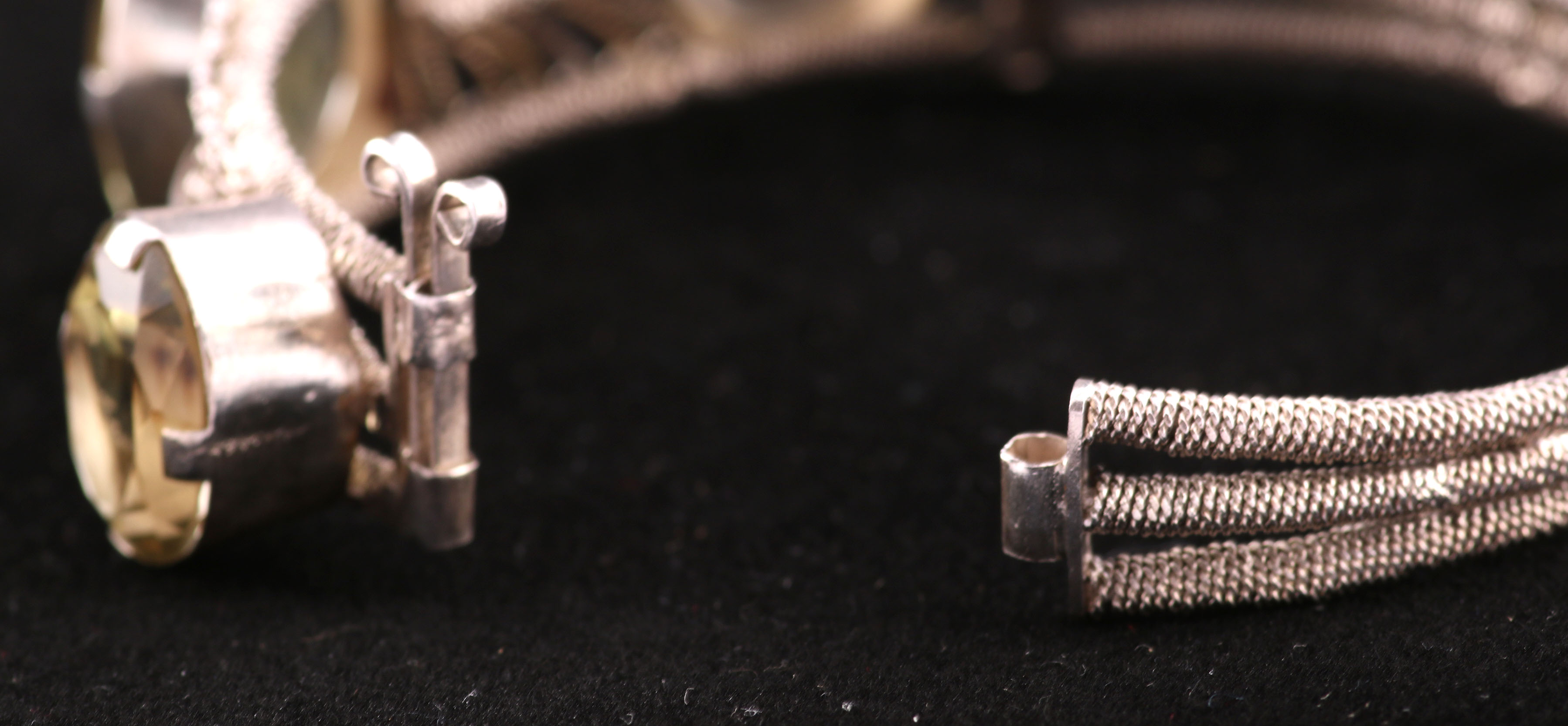 830 Silver and Citrine Bangle