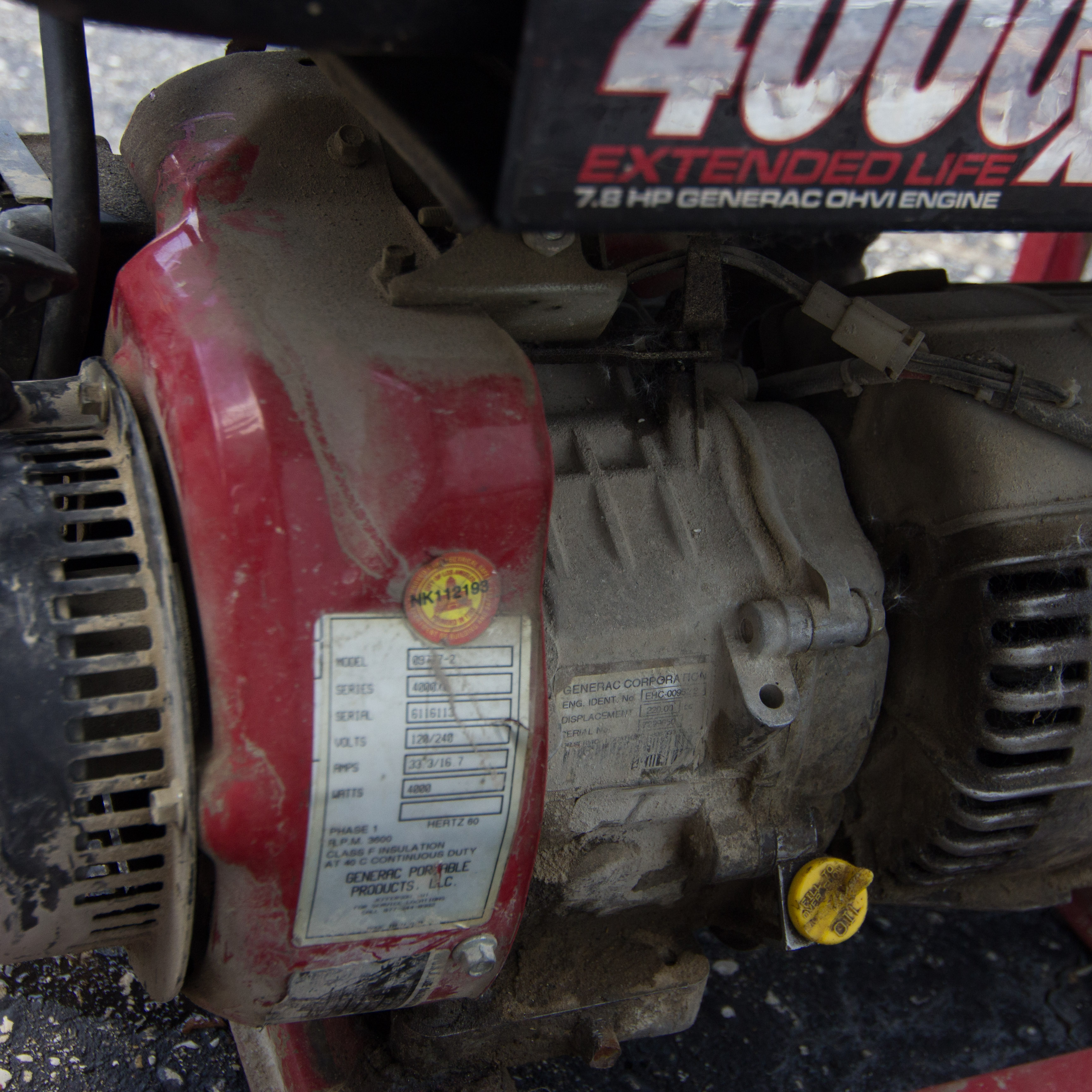 Generac Gas Powered 4000XL Extended Life 7.8 HP Generator