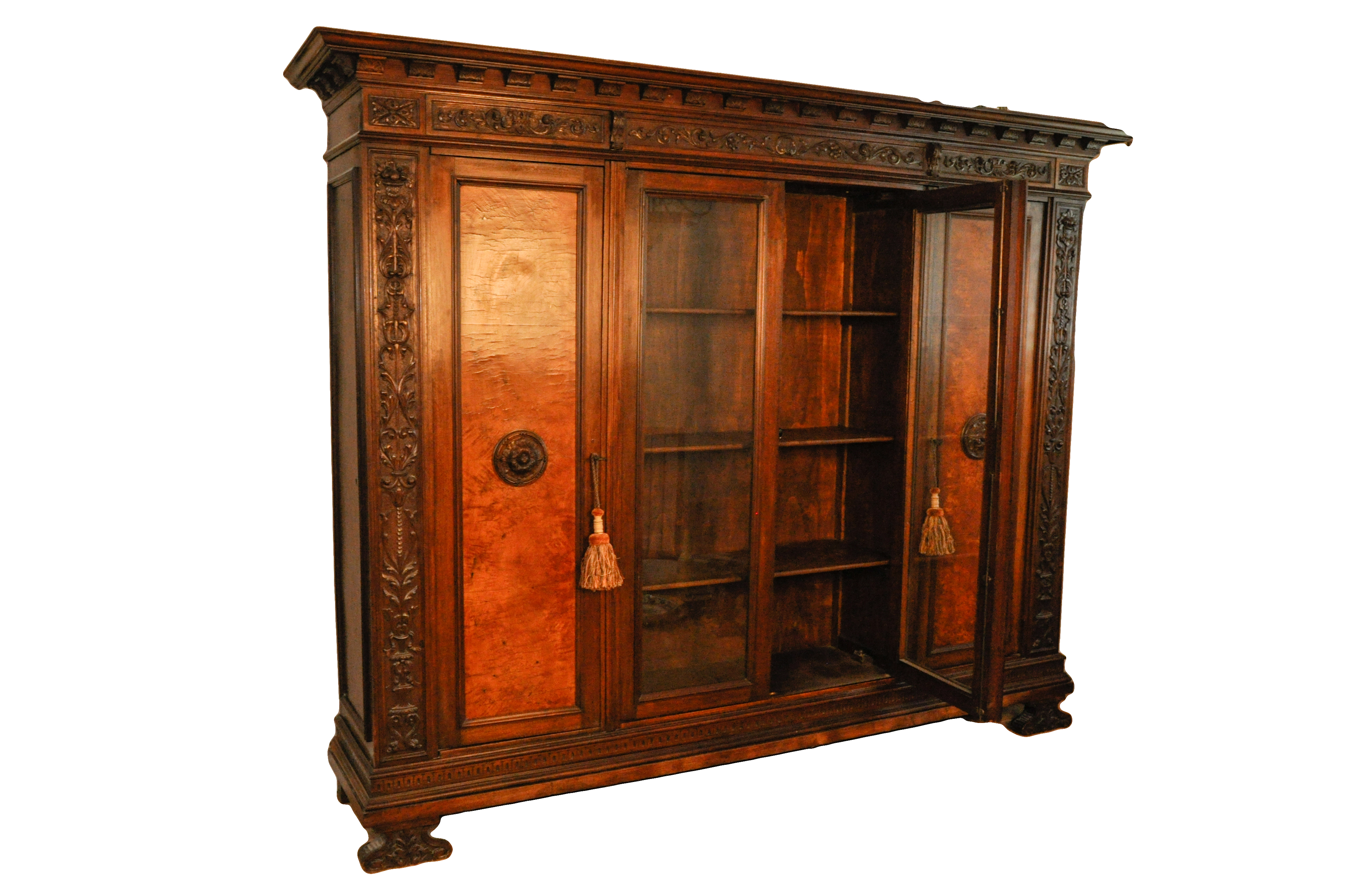 Large Antique Italian Renaissance Armoire Bookcase