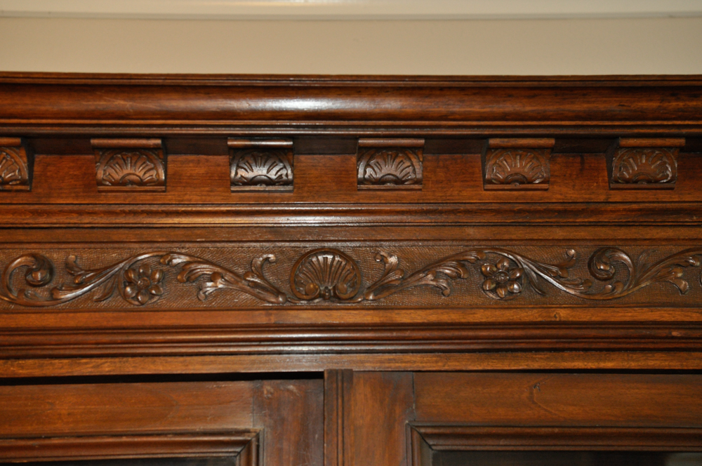 Large Antique Italian Renaissance Armoire Bookcase