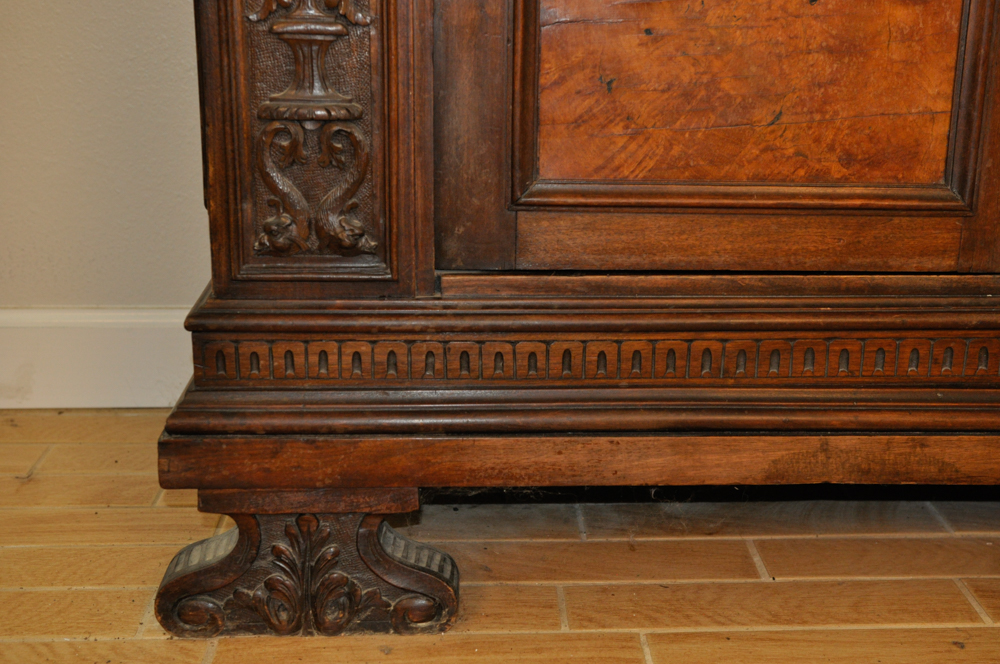 Large Antique Italian Renaissance Armoire Bookcase