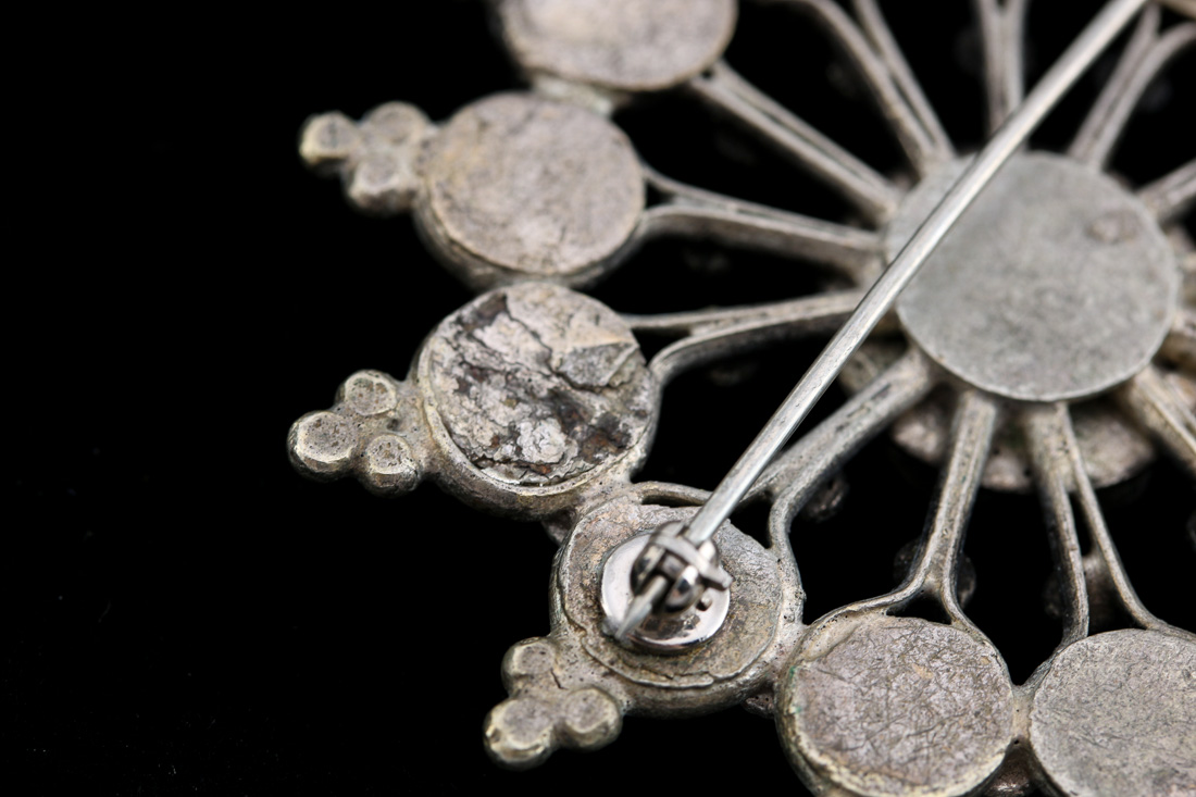 Silver Tone Bracelet and Brooch