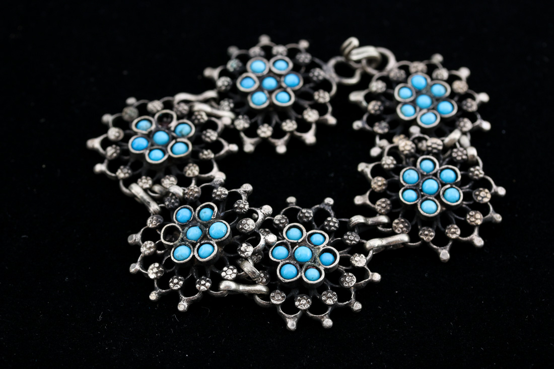 Silver Tone Bracelet and Brooch