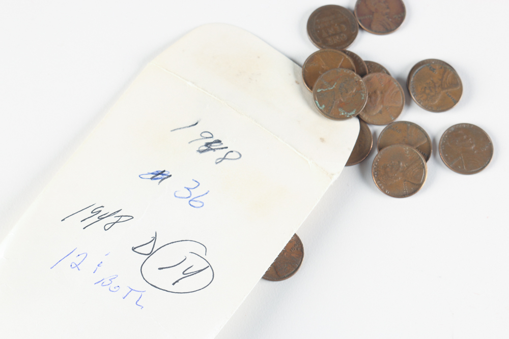 Unsorted 1940s Wheat Pennies