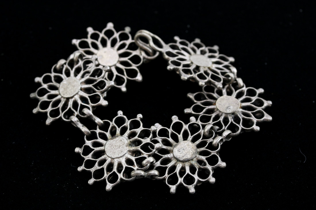 Silver Tone Bracelet and Brooch