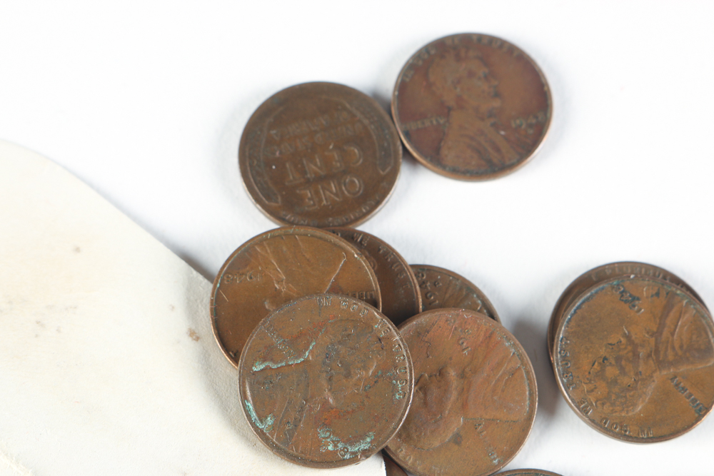 Unsorted 1940s Wheat Pennies