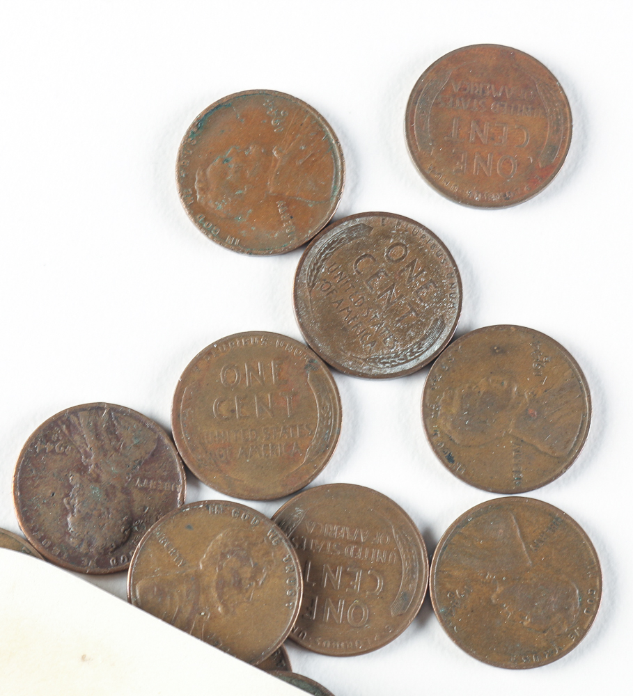 Unsorted 1940s Wheat Pennies
