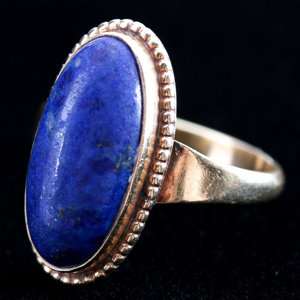 14K Yellow Gold Lapis Lazuli Ring