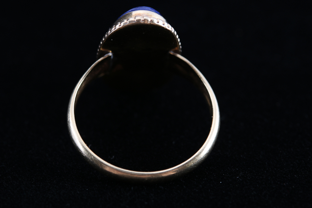 14K Yellow Gold Lapis Lazuli Ring