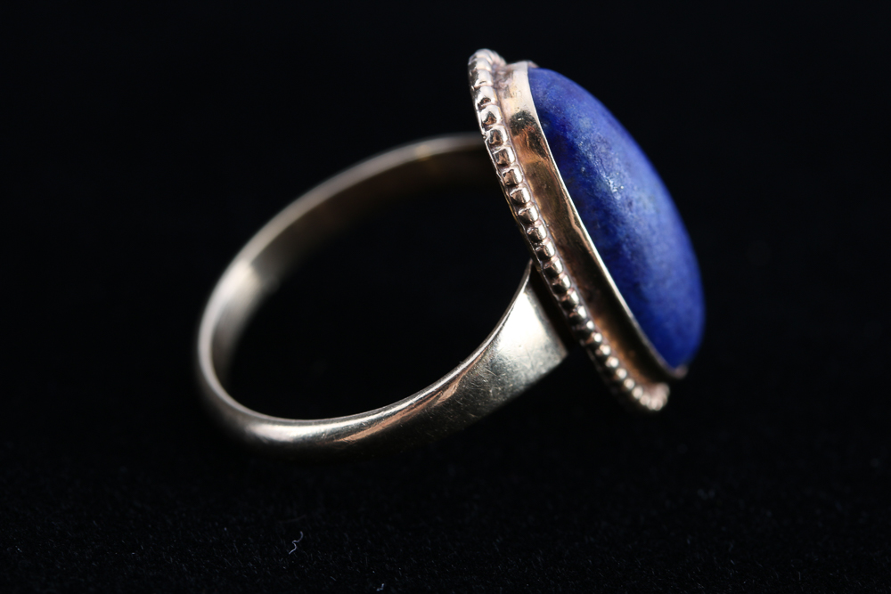 14K Yellow Gold Lapis Lazuli Ring