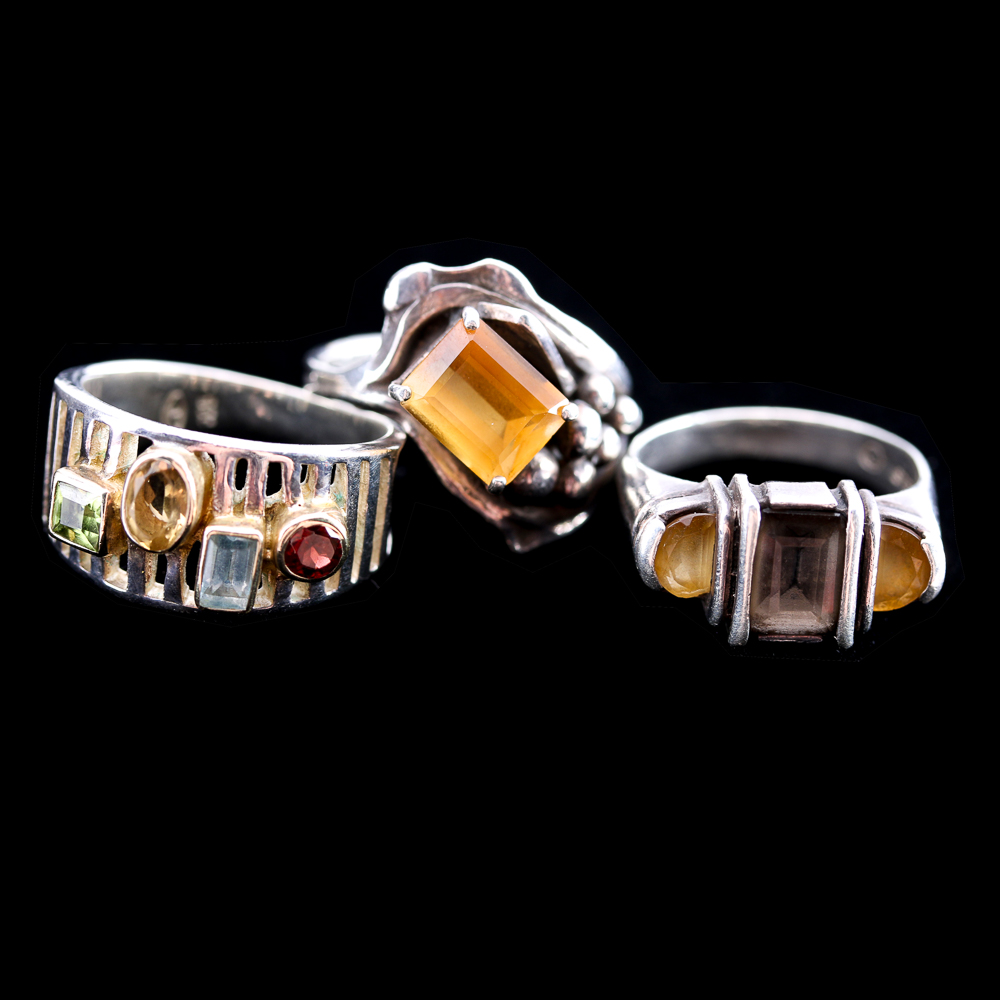 Sterling Silver and Gemstone Rings