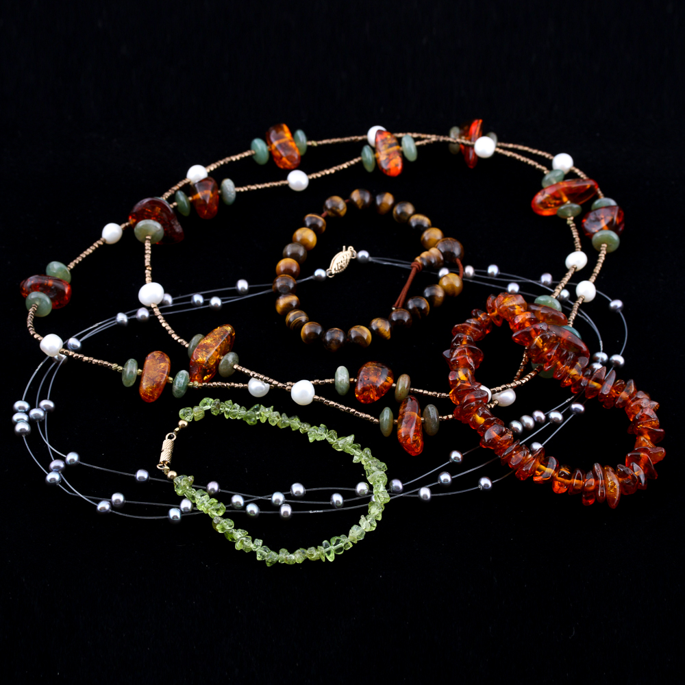 Semi Precious Stone and Pearl Jewelry