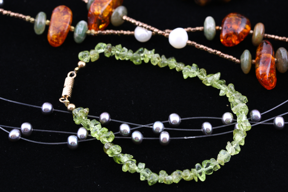 Semi Precious Stone and Pearl Jewelry