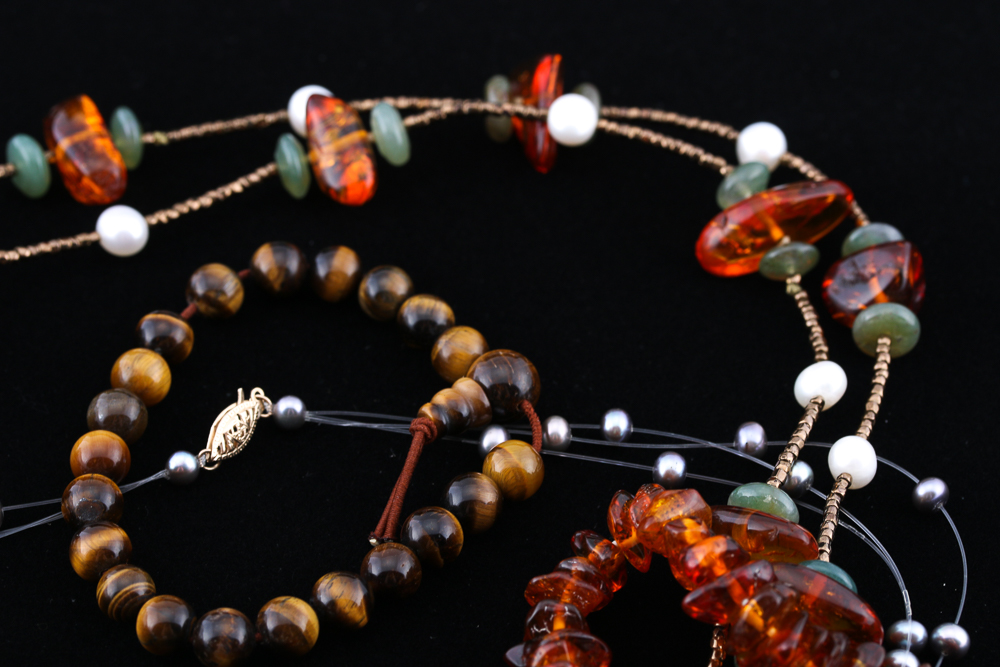 Semi Precious Stone and Pearl Jewelry