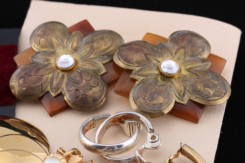 Assortment of Clip-On Costume Earrings