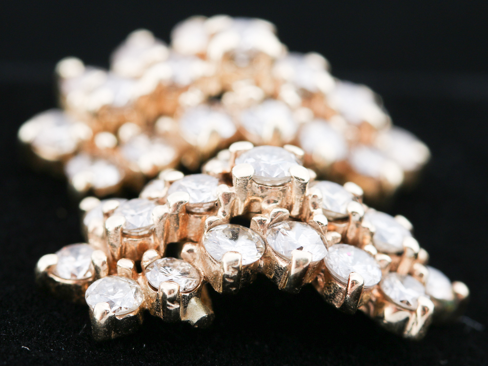 14K Yellow Gold Diamond Earrings