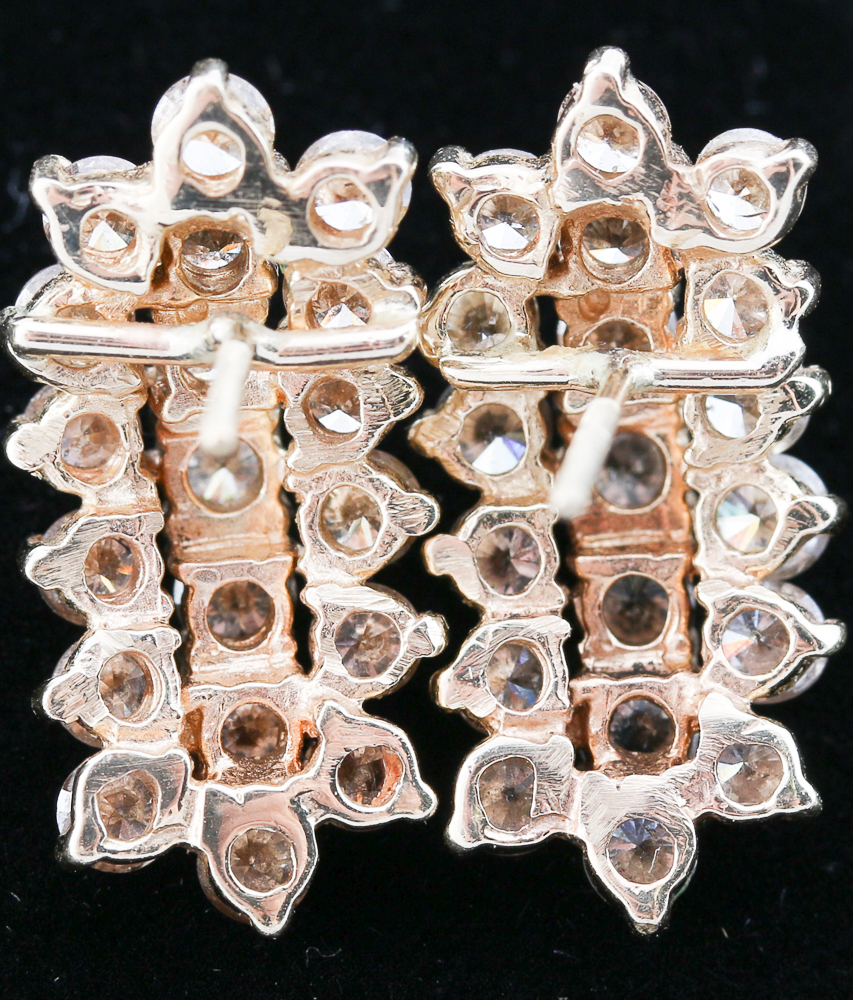 14K Yellow Gold Diamond Earrings