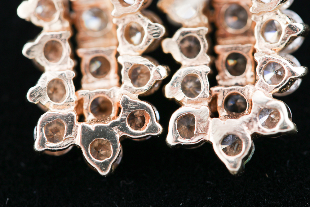 14K Yellow Gold Diamond Earrings